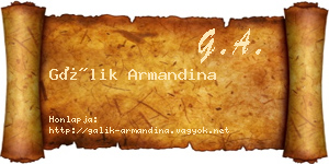 Gálik Armandina névjegykártya